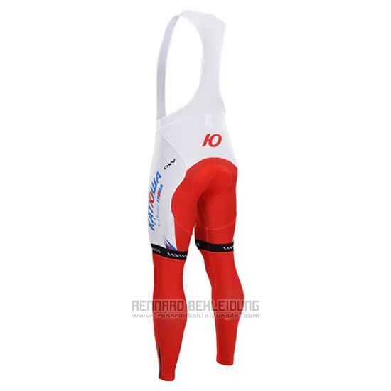 2015 Fahrradbekleidung Katusha Wei und Rot Trikot Langarm und Tragerhose